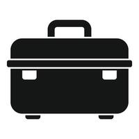 Black toolbox icon, simple style vector