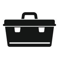 Plastic tool box for repairing and storing instruments is isolated vector