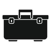 Black tool box with handle for repairing and storing tools vector