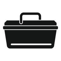Black plastic toolbox with handle for repairing objects vector