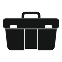 Black plastic tool box with handle for repairing vector