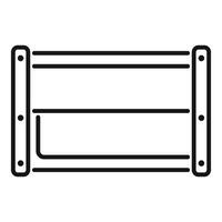 Empty double wall shelf fixing icon showing storage vector