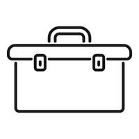 Black outline icon of a toolbox holding tools for construction vector