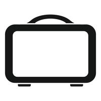 Black rectangular suitcase icon representing travel and business vector