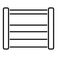 Simple modern fence protecting property line icon vector