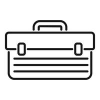 Black outline of a tool box for a construction worker vector