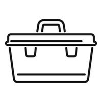 Empty plastic toolbox with handle for repairing vector