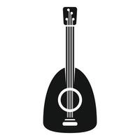 Silhouette of a lute, a string instrument with a short neck and a pear shaped body vector