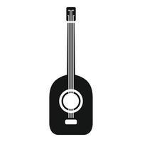 Silhouette of a classical guitar standing up with strings vector