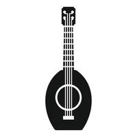 Simple mandolin silhouette icon representing stringed instruments vector