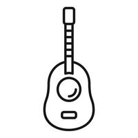 Acoustic guitar with strings and sound hole icon vector