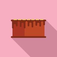 Chocolate cake is overflowing with melted chocolate and sprinkled with nuts vector