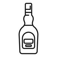 Bottle of liquor is being presented with blank label for mockup vector