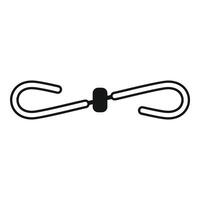 Double hook clasp fastener keeping things secure vector