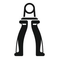 Hand grip exerciser improving forearm strength icon vector
