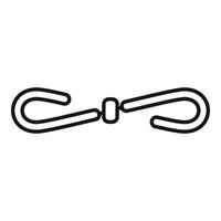 Double hook clasp fastener holding two parts together vector