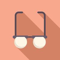Round frame eyeglasses resting on a pink background vector