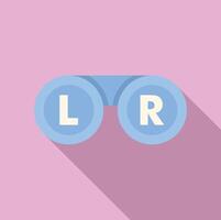 Trial frame with left and right lenses representing eye exam vector