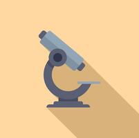 Microscope casting long shadow on yellow background vector