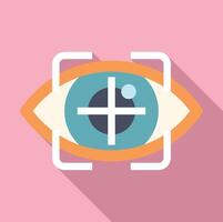 Eye recognition system scanning iris with crosshair symbol for security identification vector