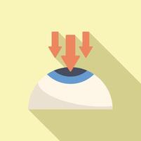 Eye pressure showing glaucoma risk with arrows pointing down vector