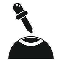 Pipette dropping eye drop into eye icon simple style vector