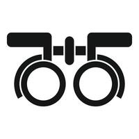 Trial frame being used for eyesight examination vector