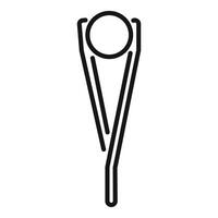 Cricket bails icon showing wicket broken with ball striking vector