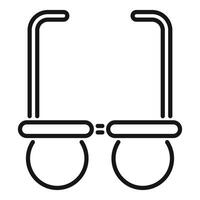 Funny round glasses icon showing geek culture and vision correction vector