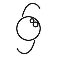 Atom structure icon with electrons orbiting around nucleus vector