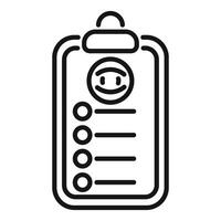 Clipboard showing customer satisfaction survey with happy smiley face icon vector