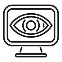 Eye tracking software displaying eye on monitor screen icon vector