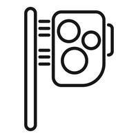 Traffic light showing stop, caution, and go signals on a metal post vector