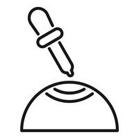 Pipette applying drops to eye icon representing ophthalmology vector