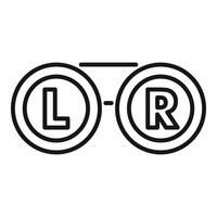 Contact lenses for eyesight correction showing left and right side vector
