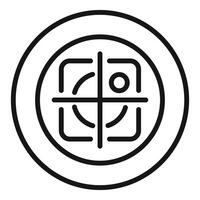 Sniper scope focusing on target with crosshair and circle aiming sign vector