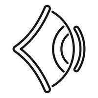 Sound wave reflecting from surface physics icon showing echo vector