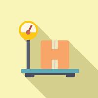 Industrial scale weighing single cardboard box on platform vector