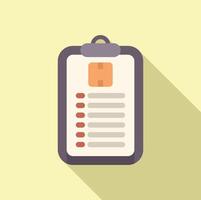 Clipboard showing delivery checklist with cardboard box icon vector