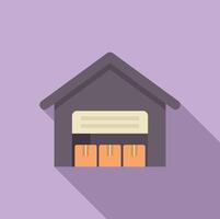 Warehouse building storing goods for delivery and shipment vector