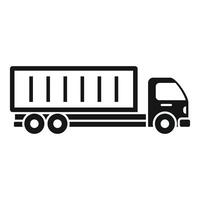 Simple icon of a delivery truck transporting a cargo container vector