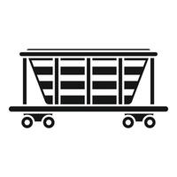 Open freight wagon standing on rails for coal transportation vector