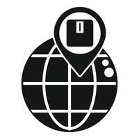 Global delivery tracking pointing location on a world map vector