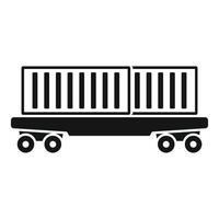 Cargo platform with two containers standing on wheels for transportation vector