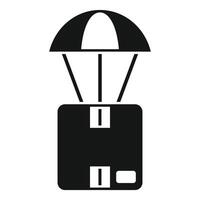 Delivery service is airdropping package with parachute icon vector