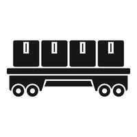 Cargo platform transporting four boxes on wheels vector