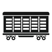 Freight wagon with closed doors standing on railway vector