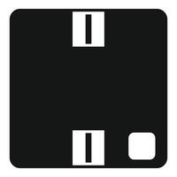 Black floppy disk icon representing saving data vector