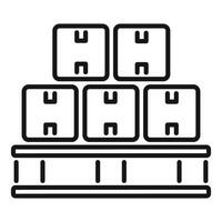 Warehouse storage organization system depicting cardboard boxes on pallet rack vector