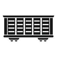 Freight wagon for transporting goods by rail is standing on rails vector